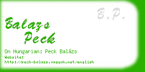 balazs peck business card